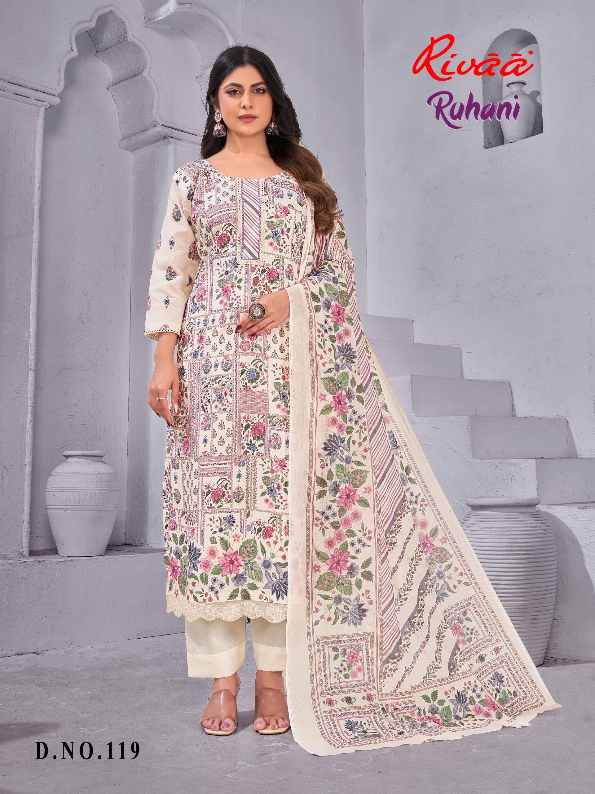 RUHANI By Rivaa 117 To 119 Series Stylish Beautiful Colourful Cotton Dresses At Wholesale Price